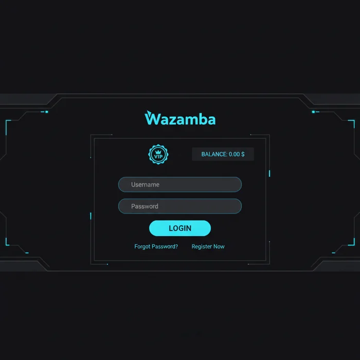 Wazamba Anmeldebildschirm — E-Mail, Passwort und 2FA-Option